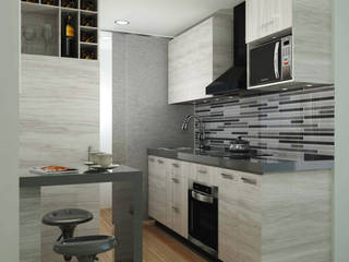 Remodelación cocina, G&T Arquitectos sas G&T Arquitectos sas Built-in kitchens لکڑی Wood effect