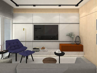 Projeto para Casa de Conteiner, ZOMA Arquitetura ZOMA Arquitetura Modern living room