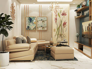 Thiết kế nội thất căn hộ chị anh Trình- Chương Dương, AN PHÚ DESIGN & BUILD AN PHÚ DESIGN & BUILD Modern Living Room