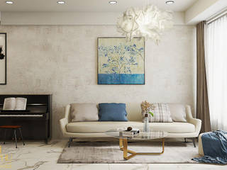 Thiết kế nội thất căn hộ chị Loan - Rivergate, ANPHU CONS ANPHU CONS Modern Living Room