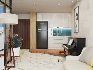 Thiết kế nội thất căn hộ chị Loan - Rivergate, ANPHU CONS ANPHU CONS Moderne Küchen