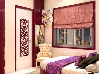 Ms Priya’s Modern Luxury Maroon Red Bedroom | Alipur, Kolkata | CDI, CUSTOM DESIGN INTERIORS PVT. LTD. CUSTOM DESIGN INTERIORS PVT. LTD. Modern style bedroom Iron/Steel