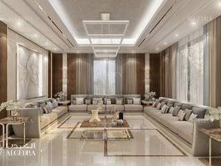 Modern majlis design in Dubai, Algedra Interior Design Algedra Interior Design Soggiorno moderno