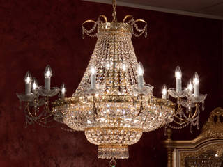 CRYSTAL CHANDELIER, MT ILLUMINAZIONE SRL MT ILLUMINAZIONE SRL 클래식스타일 거실