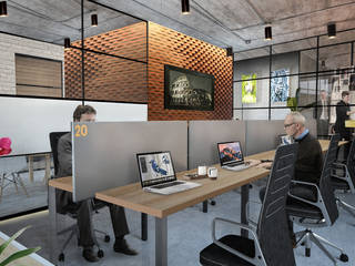 Oficinas Inmobiliaria, Arquitectos M253 Arquitectos M253 インダストリアルデザインの 書斎