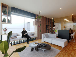 Anaxágoras 123, Arquitectos M253 Arquitectos M253 モダンデザインの リビング