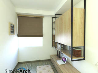 Nyaman tinggal di Unit Apartemen Kecil Namun Terkesan Luas dan Cozy, Simply Arch. Simply Arch. غرفة نوم