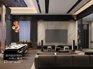 華麗磅礡-劇院宅, 木博士團隊/動念室內設計制作 木博士團隊/動念室內設計制作 Modern living room