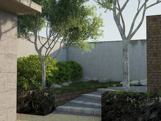 JARDINES PAPASQUIARO, Arquitecto Ulises Almaguer Arquitecto Ulises Almaguer Jardines con piedras Piedra