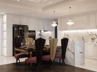 Thiết kế nội thất căn hộ Hado Centrosa Garden: Đẳng cấp cùng phong cách Tân cổ điển, SHINE DESIGN SHINE DESIGN Phòng ăn phong cách kinh điển