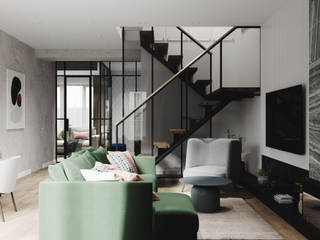 Cozy townhouse | 95 кв. м | Проект таунхауса в современном стиле, MIYAO MIYAO Salon minimaliste