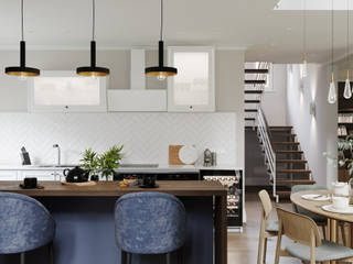 Family house | 140 кв. м | Проект загородного дома в стиле современная классика, MIYAO MIYAO Кухня в классическом стиле