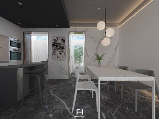 慵懶的小白-老宅新靈魂, 豐鋐室內設計 豐鋐室內設計 Minimalist dining room Marble