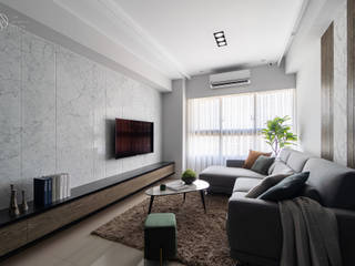 Residence | Kaohsiung 全民萬歲 陳宅, E&K宜客設計 E&K宜客設計 Moderne Wohnzimmer Marmor