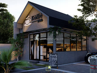 Koffie Me - Coffe Shop Mr. Yoyok - Kebumen, Jawa Tengah, Rancang Reka Ruang Rancang Reka Ruang 테라스 주택 콘크리트