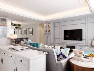 純粹美式, 鼎士達室內裝修企劃 鼎士達室內裝修企劃 Classic style living room Marble White