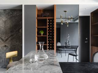 墨染詩韻 繪出寫意生活輪廓, 千綵胤空間設計 千綵胤空間設計 Modern Home Wine Cellar Solid Wood Multicolored