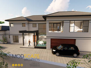 A Modern House Design in Kyalami, Johannesburg, Modscape Architects Modscape Architects Maisons modernes