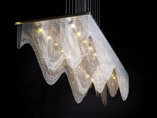 Streamwave chandelier by willowlamp , willowlamp willowlamp Phòng ăn phong cách hiện đại
