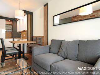 Mieszkanie pod wynajem przy Matecznym w Krakowie, MAXDESIGNER MAXDESIGNER Living room Wood Wood effect