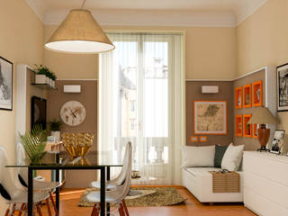 Restyling soggiorno a Milano, Fanchini Roberto architetto - Archifaro Fanchini Roberto architetto - Archifaro Living room