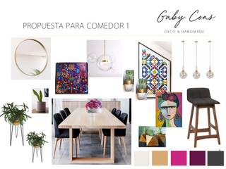 Diseño de área social, Santa Catarina, N.L., Gaby Cons Deco & Handmade Gaby Cons Deco & Handmade オリジナルデザインの ダイニング