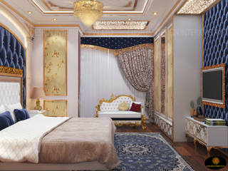 Mr Sunil Singh's Luxury Master Bedroom Royal Touch | Howrah - West Bengal | Custom Design Interiors Private Limited, CUSTOM DESIGN INTERIORS PVT. LTD. CUSTOM DESIGN INTERIORS PVT. LTD. Asian style bedroom Copper/Bronze/Brass