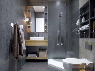 Ý tưởng thiết kế phòng tắm hiện đại và tinh tế với diện tích 2m2, 3m2, 4m2, 5m2, 6m2 , Công ty TNHH Tư vấn thiết kế xây dựng An Khoa Công ty TNHH Tư vấn thiết kế xây dựng An Khoa Modern Bathroom