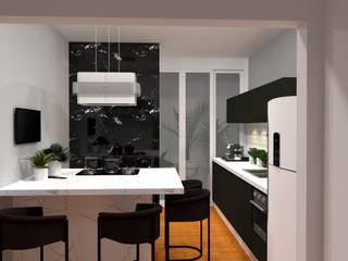 Projeto KRN, HPaleari Arquitetura HPaleari Arquitetura Small kitchens Marble Black
