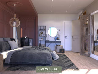 Güzelce Villa - Yatak Odası Tasarımı , FURKAN GEDIK INTERIOR DESIGN & ARCHITECTURE FURKAN GEDIK INTERIOR DESIGN & ARCHITECTURE