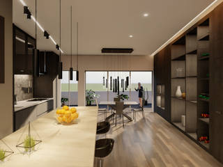 City Life apartament, MO.D'A MO.D'A Cucina moderna Legno Effetto legno
