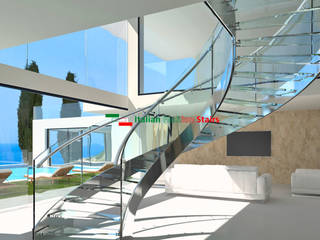 Scale Elicoidali: Nautilus Glass T-E-Glass, Italian Fashion Stairs Italian Fashion Stairs Treppe