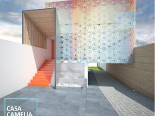 Proyecto Remodelación Álvaro Obregón, ATELIERCENTRO ATELIERCENTRO Rumah Modern Besi/Baja