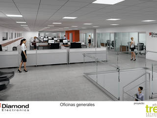 Diamond Electronics, Oficina tres Oficina tres Commercial spaces Concrete
