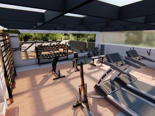 Proyecto Gym para Casa Habitación. (Quarantine) C.d. de México, EA ARCHITECTURE & FURNITURE EA ARCHITECTURE & FURNITURE ห้องออกกำลังกาย