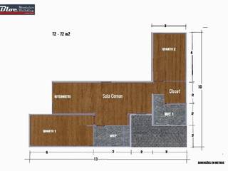 BLOC Linea T2 Area 72m2 (76m2-bruta), BLOC - Casas Modulares BLOC - Casas Modulares