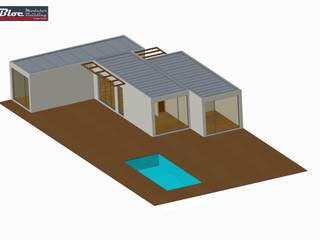 BLOC Linea T2 Area 72m2 (76m2-bruta), BLOC - Casas Modulares BLOC - Casas Modulares Giardino con piscina