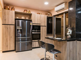 PROJECT AT THANE, Mansi desai Mansi desai Built-in kitchens Wood Wood effect