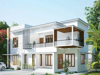 Residential Project in Trivandrum, ArchINstructure Pvt.Ltd ArchINstructure Pvt.Ltd Asian style houses Bricks