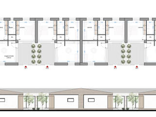 Progetto architettonico a destinazione residenziale: VILLE A SCHIERA, Rocchi costruzioni Rocchi costruzioni Villa a schiera Cemento armato