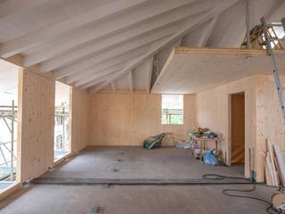 Soluzioni di design per le case in legno in Trentino, Alexandradesigner Alexandradesigner Modern living room Wood Wood effect