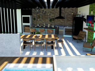 PROYECTO TRC, THAID Furniture & Interior Design THAID Furniture & Interior Design インダストリアルデザインの テラス
