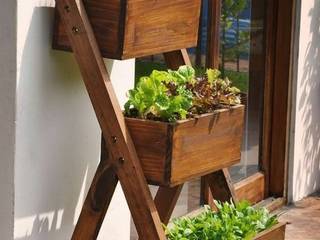 jardines verticales rústicos de madera con plantas naturales!!!, terrameva terrameva Binnentuin Massief hout Bont