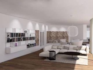 Interior Design + Ausstattung für einen Neubau, Ottagono+Rechsteiner Interior AG Ottagono+Rechsteiner Interior AG Phòng khách