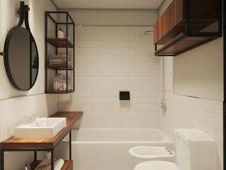 Industrialna łazienka od laura zilinski arquitecta Industrialny