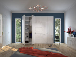 jouwMaatkast.nl, jouwMaatkast.nl jouwMaatkast.nl Modern style bedroom White Wardrobes & closets