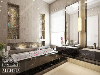 Villa bathroom design in Dubai, Algedra Interior Design Algedra Interior Design モダンスタイルの お風呂