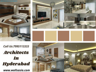 Architects In Hyderabad, Walls Asia Architects and Engineers Walls Asia Architects and Engineers Recámaras pequeñas