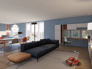 Multi purpose family living, Digital interior designer Digital interior designer Scandinavian style living room