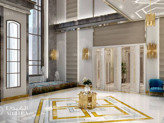 Luxury villa entrance interior design in Dubai, Algedra Interior Design Algedra Interior Design 모던스타일 복도, 현관 & 계단